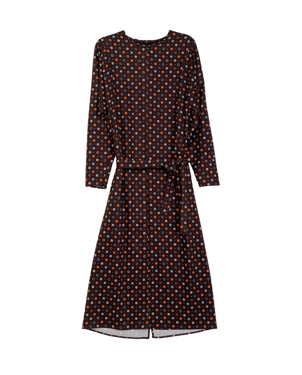 Imagen 0 de Vestido Camisero Midi Estampado Círculos