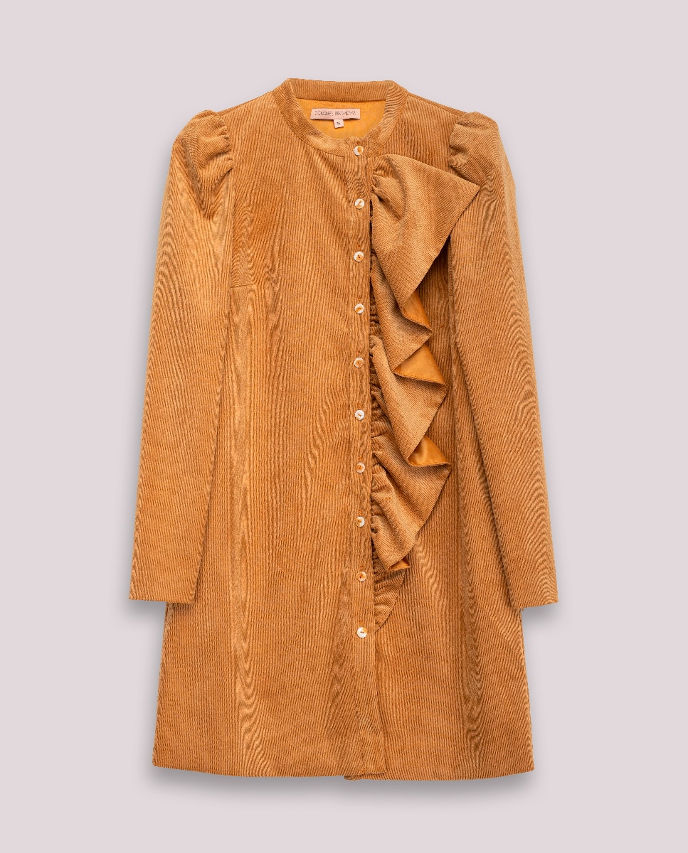 Imagen 0 de Vestido corto Filipa volantes camel