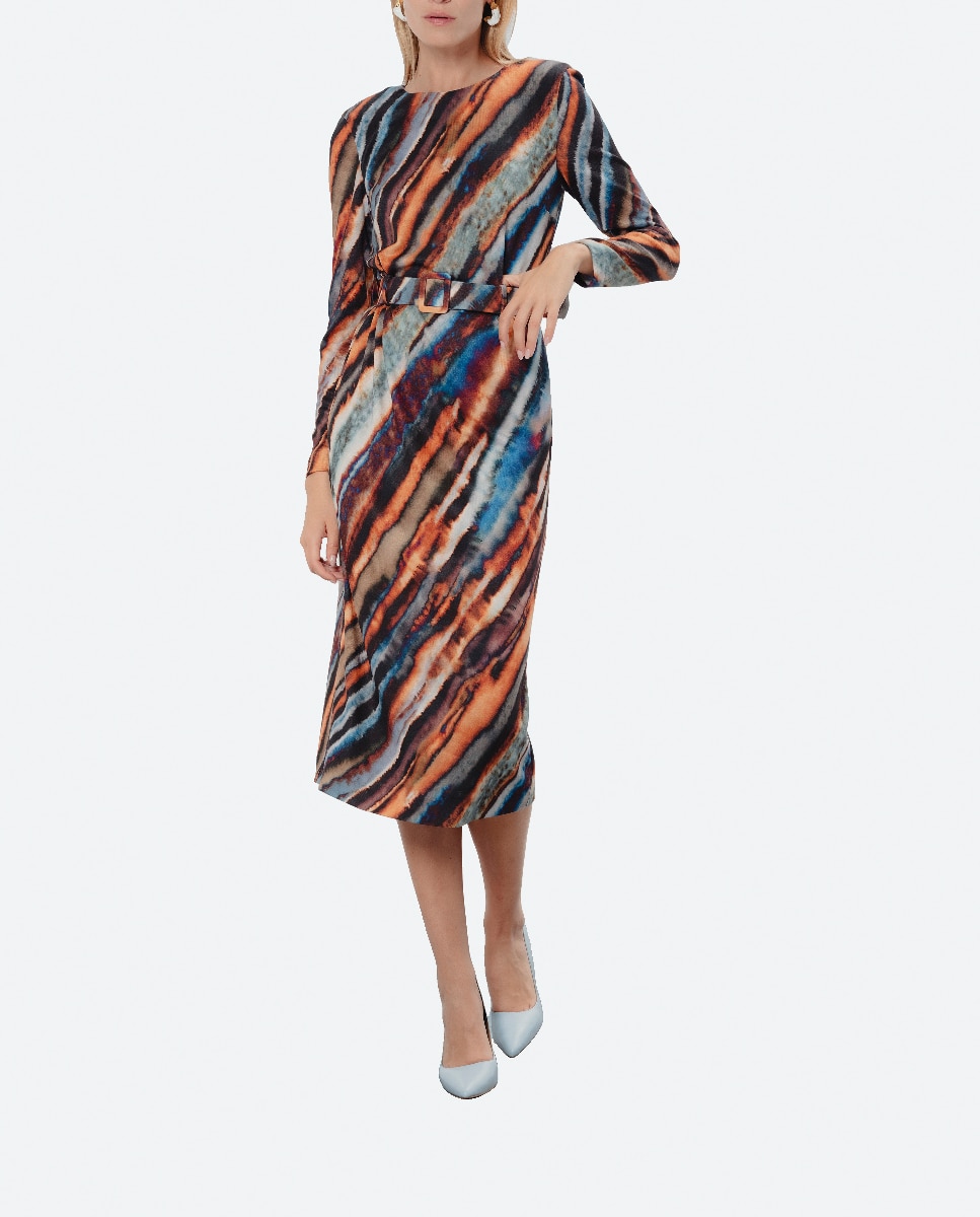 Imagen 0 de Vestido Midi Madrid Multicolor
