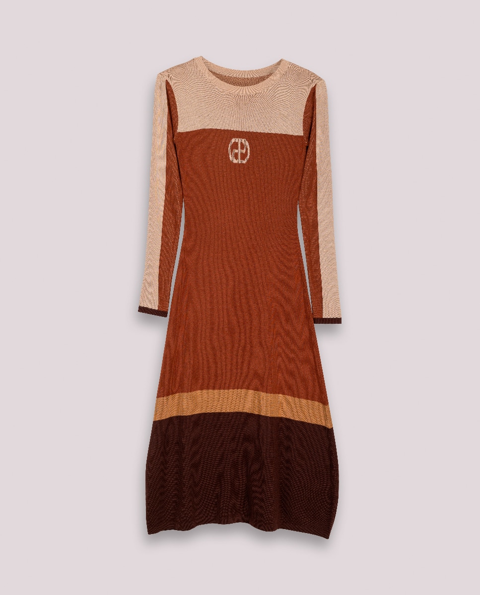 Imagen 0 de Vestido Midi Color Block Jimena