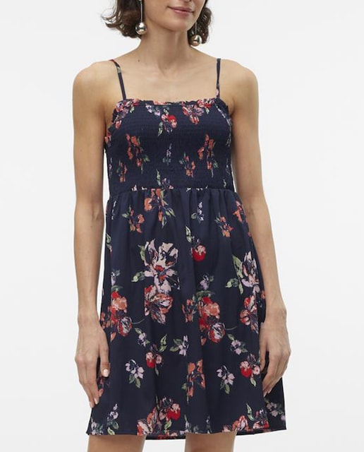Imagen 0 de Vestido de tirantes con nido de abeja