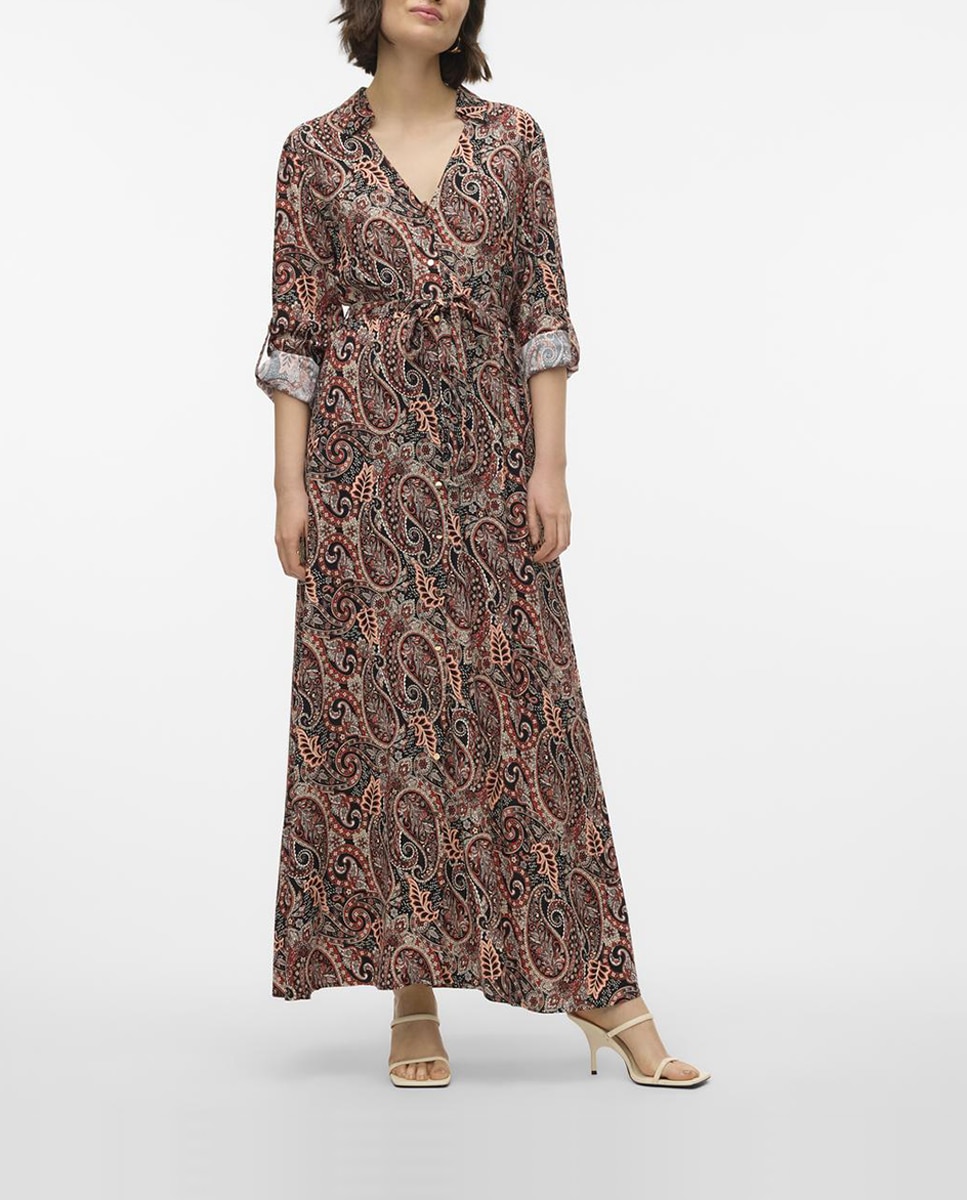 Imagen 0 de Vestido largo de estampado cachemir