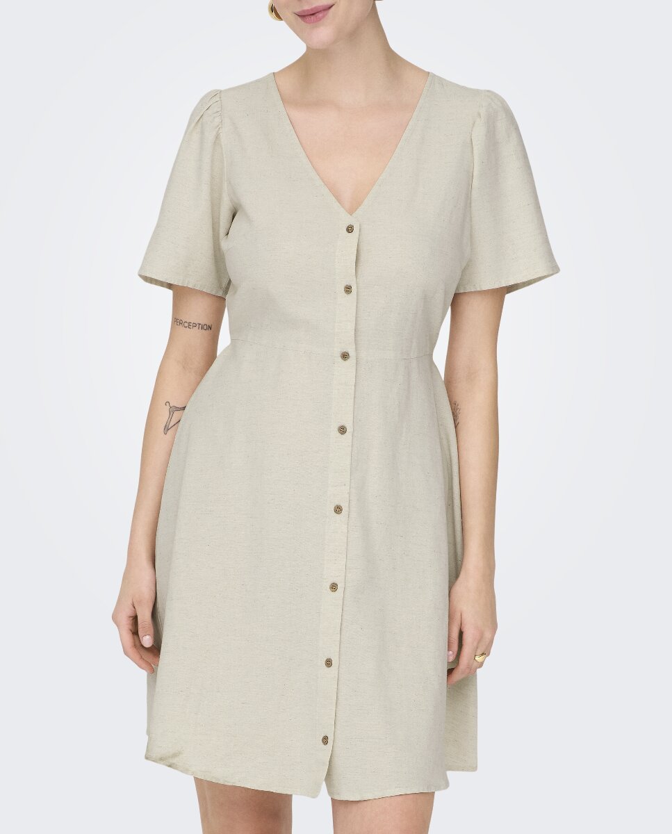 Imagen 0 de Vestido midi manga corta de mujer