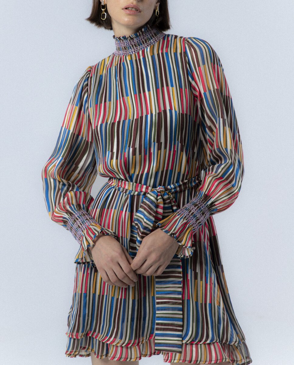 Imagen 0 de Vestido Martina Mini rayas Multicolor