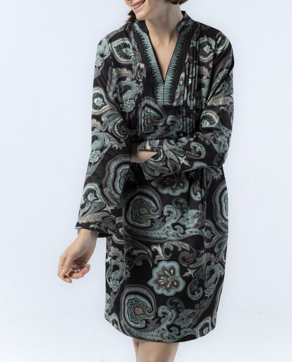 Imagen 0 de Vestido Lorena Paisley Verde