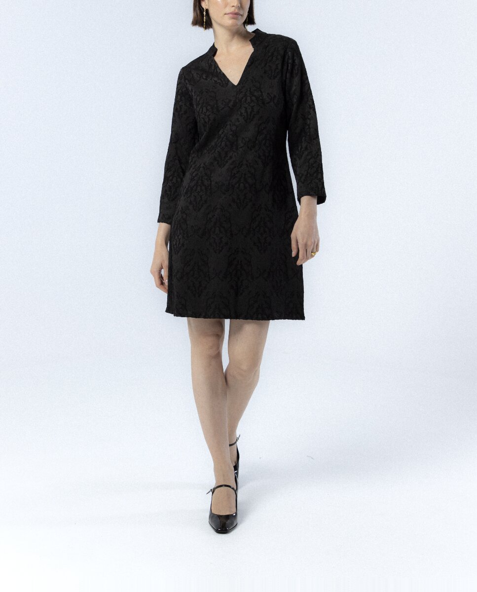 Imagen 0 de Vestido Clara Jacquard Negro