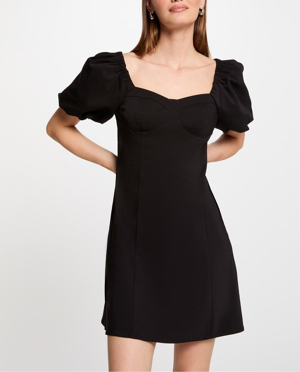 Imagen 0 de Vestido corto con mangas abullonadas
