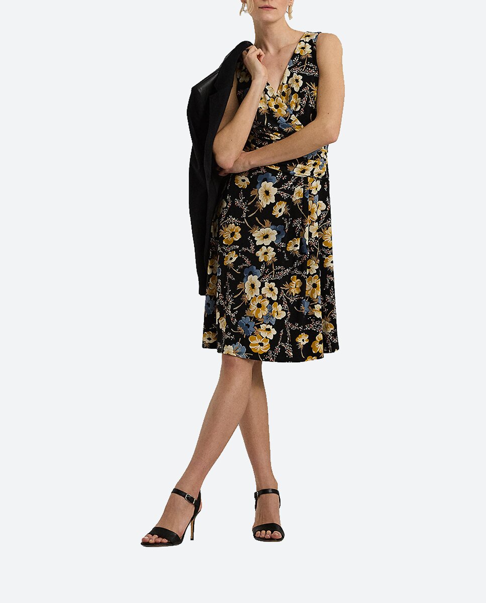 Imagen 0 de Vestido corto sin mangas con estampado de flores
