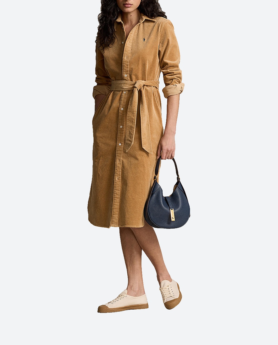 Imagen 0 de Vestido midi de algodón con cierre de botones