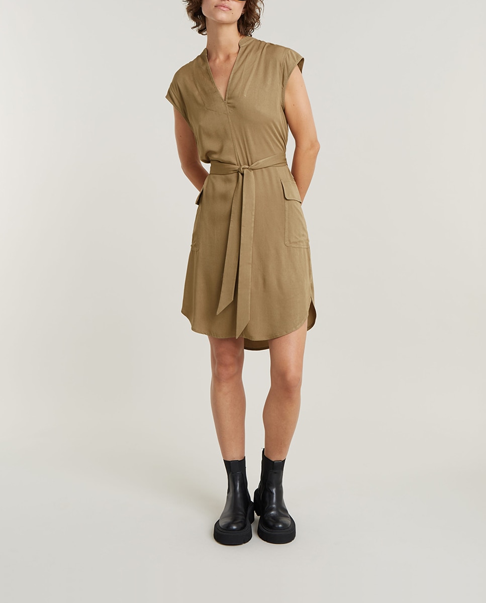 Imagen 0 de Vestido Saharienne de corte recto de mujer
