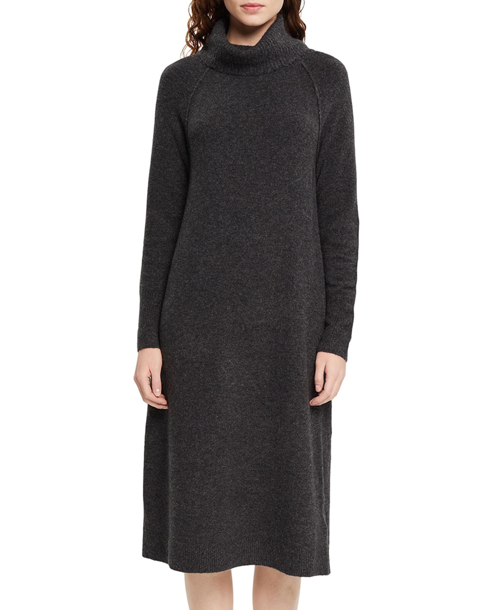 Imagen 0 de Vestido midi de punto cuello vuelto