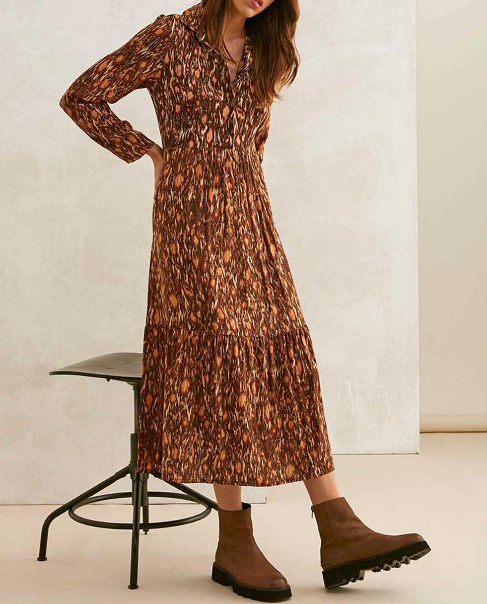 Vestido largo estampado fanny — oferta en Primeriti