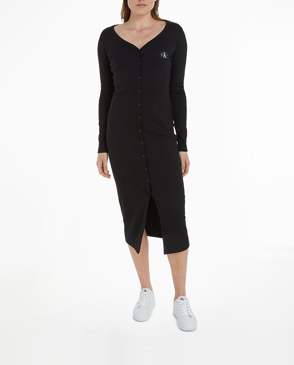 Imagen 0 de Vestido largo de Mujer manga larga negro