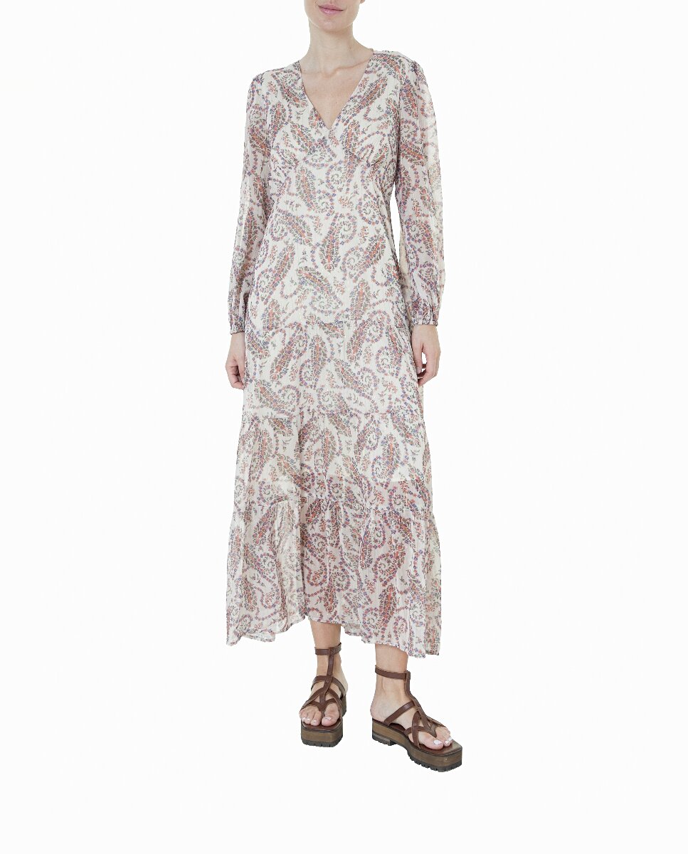 Imagen 0 de Vestido manga larga con escote