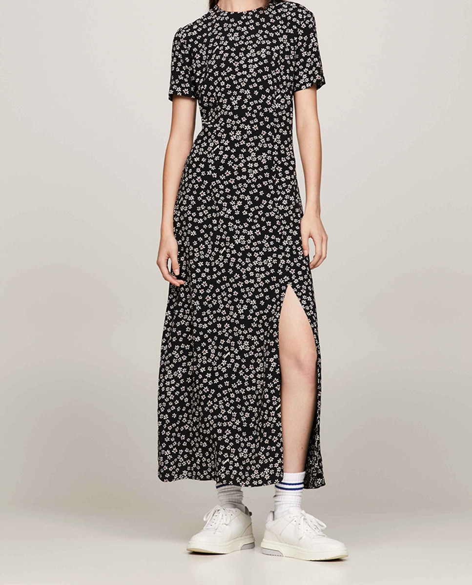 Imagen 0 de Vestido con estampado floral de corte midi