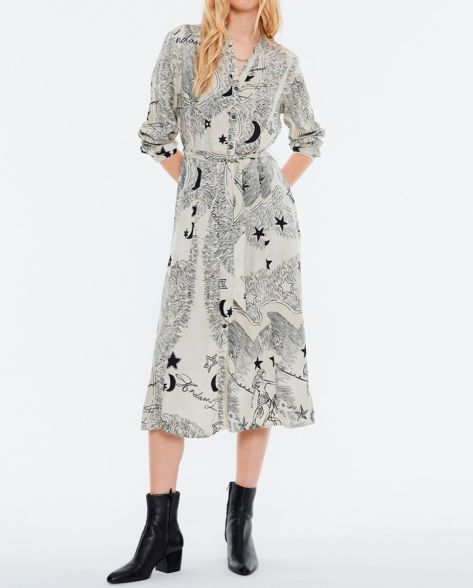 Imagen 0 de Vestido midi estampado de mujer