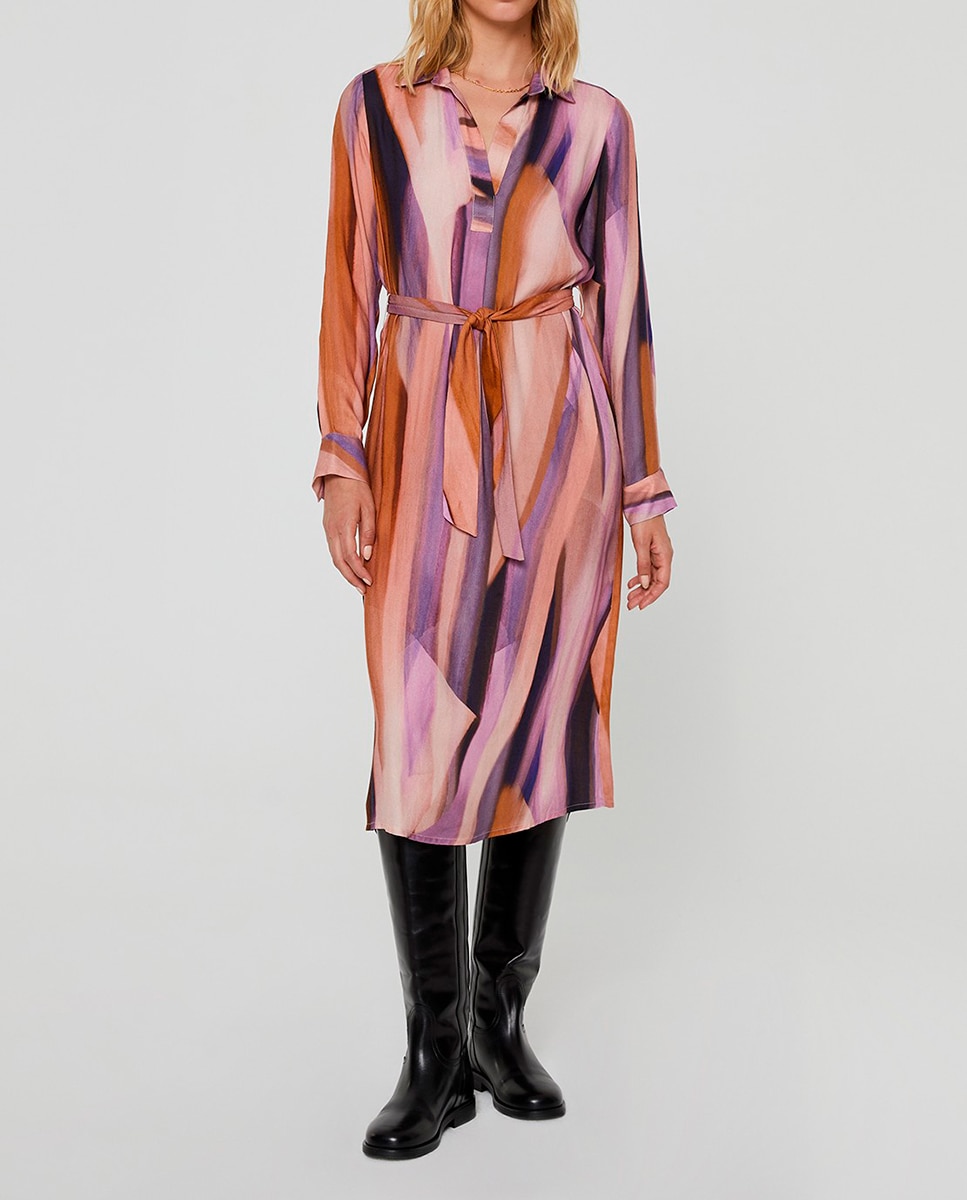 Imagen 0 de Vestido midi estampado con ci de mujer