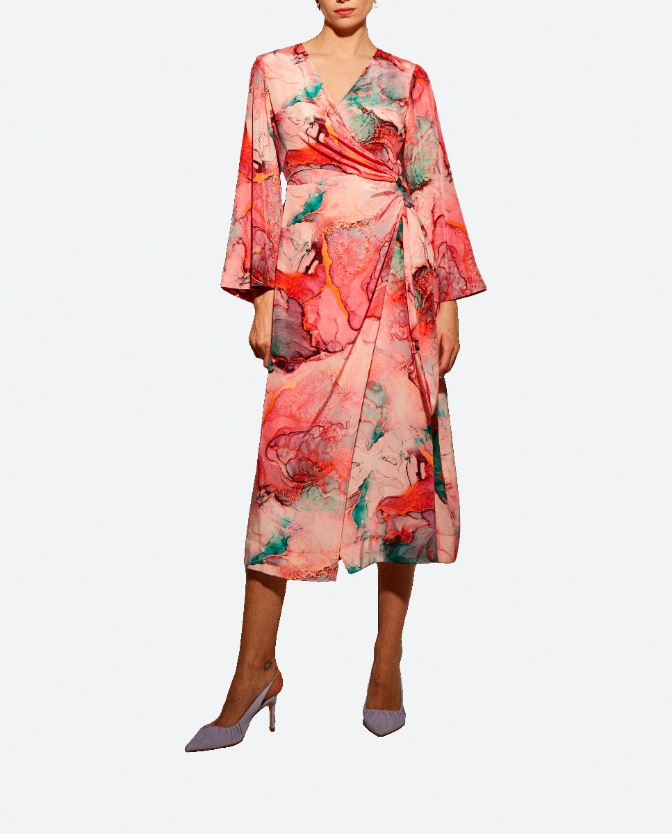 Imagen 0 de Vestido Midi Estampado Marmolado
