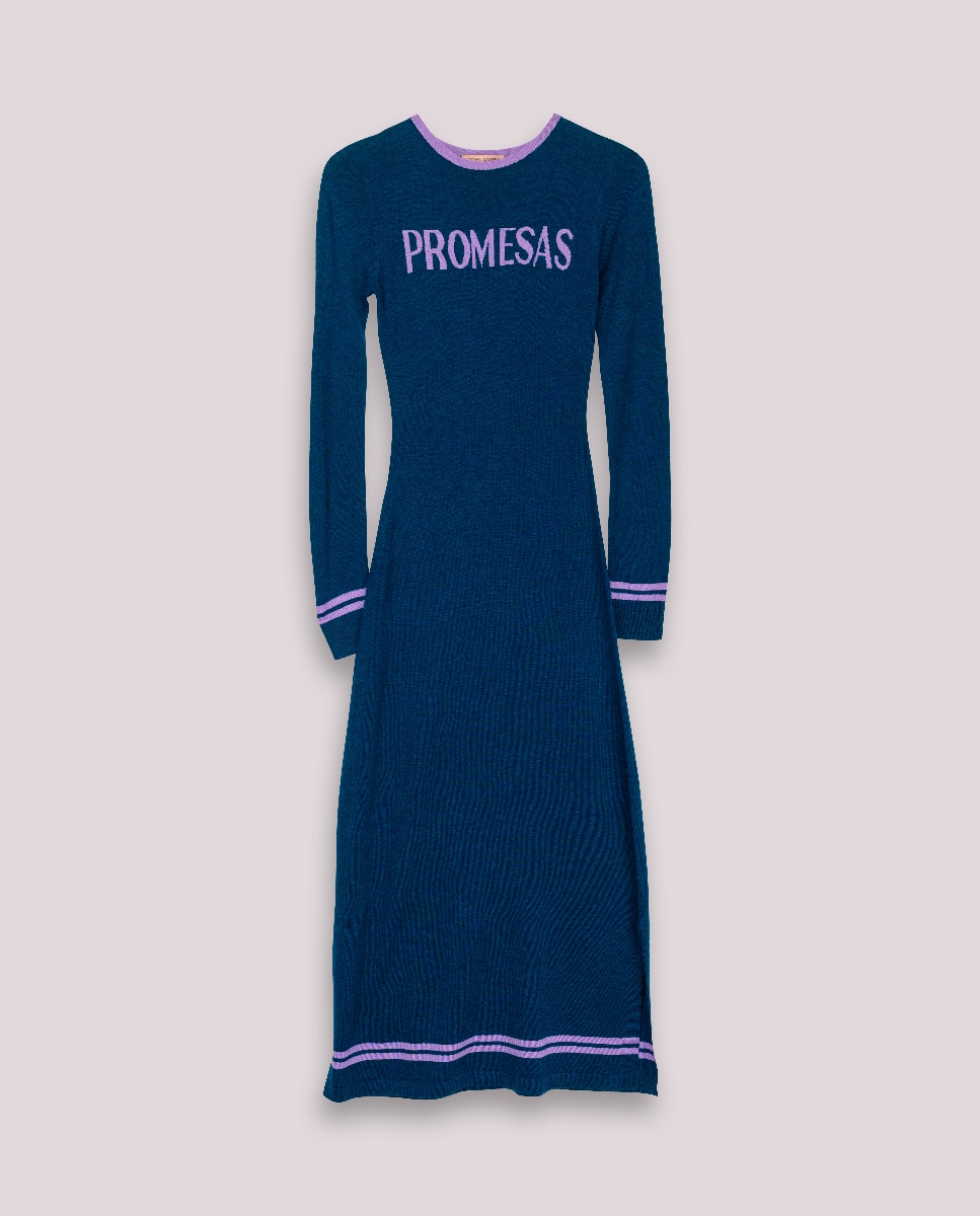 Imagen 0 de Vestido Midi Azul Promesas Marta