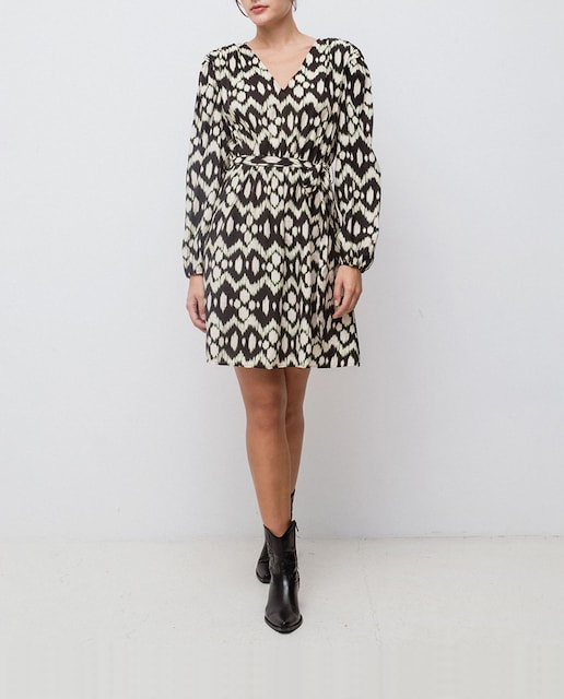 Imagen 0 de Vestido corto manga larga estampado
