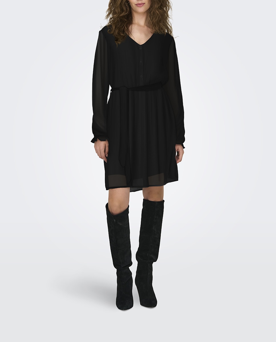 Imagen 0 de Vestido corto de manga larga