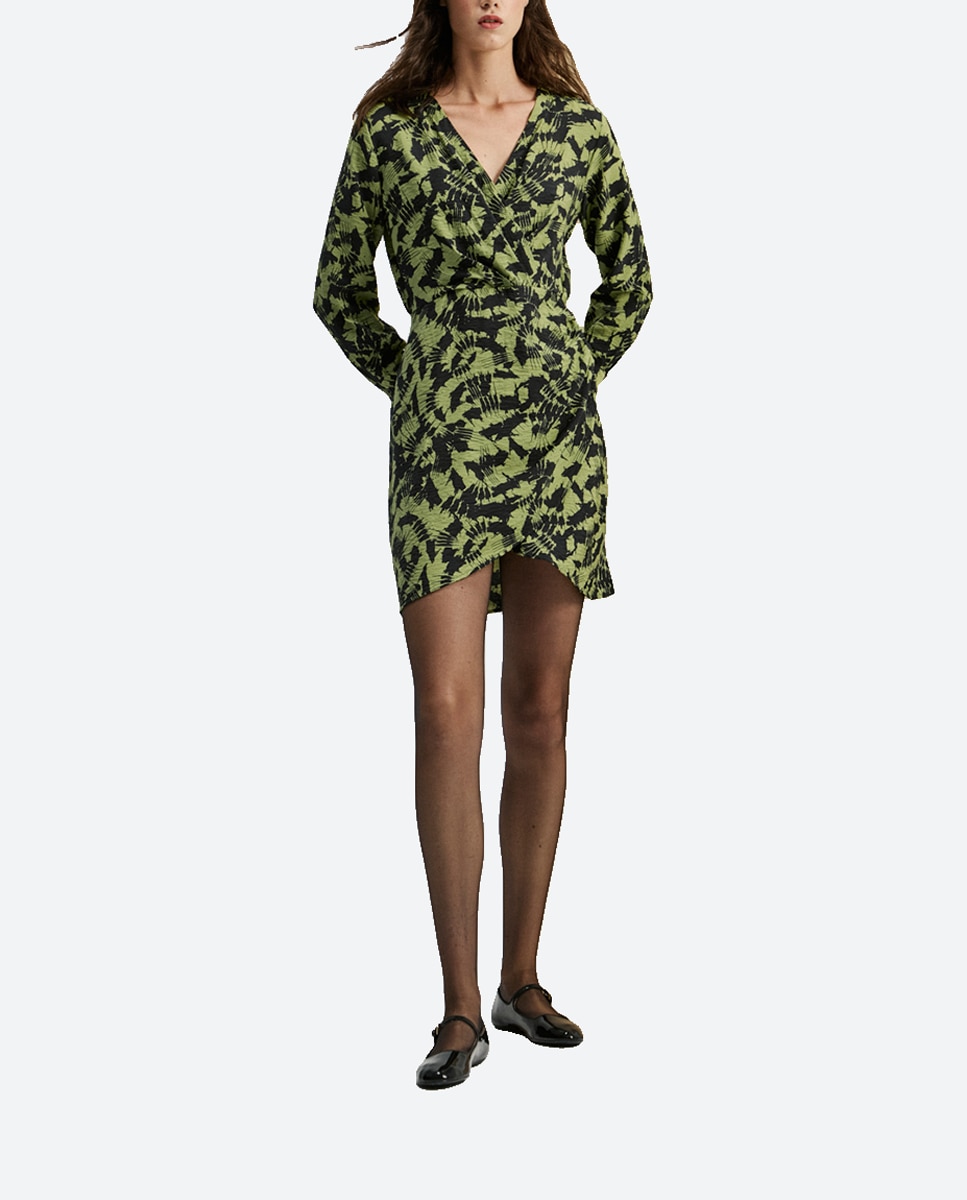 Imagen 0 de Vestido estampado de manga larga