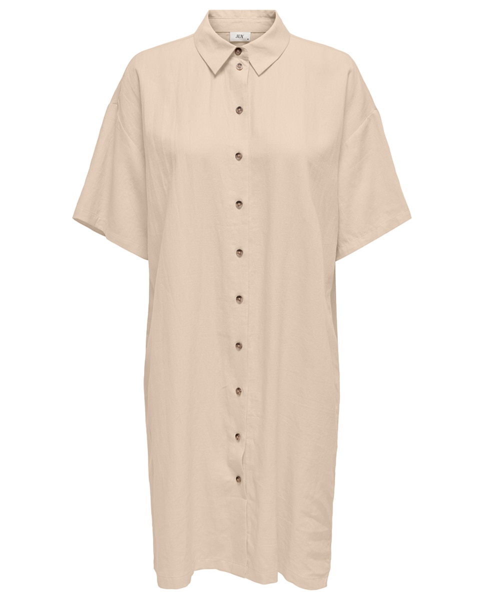 Imagen 0 de Vestido camisero de lino y manga corta