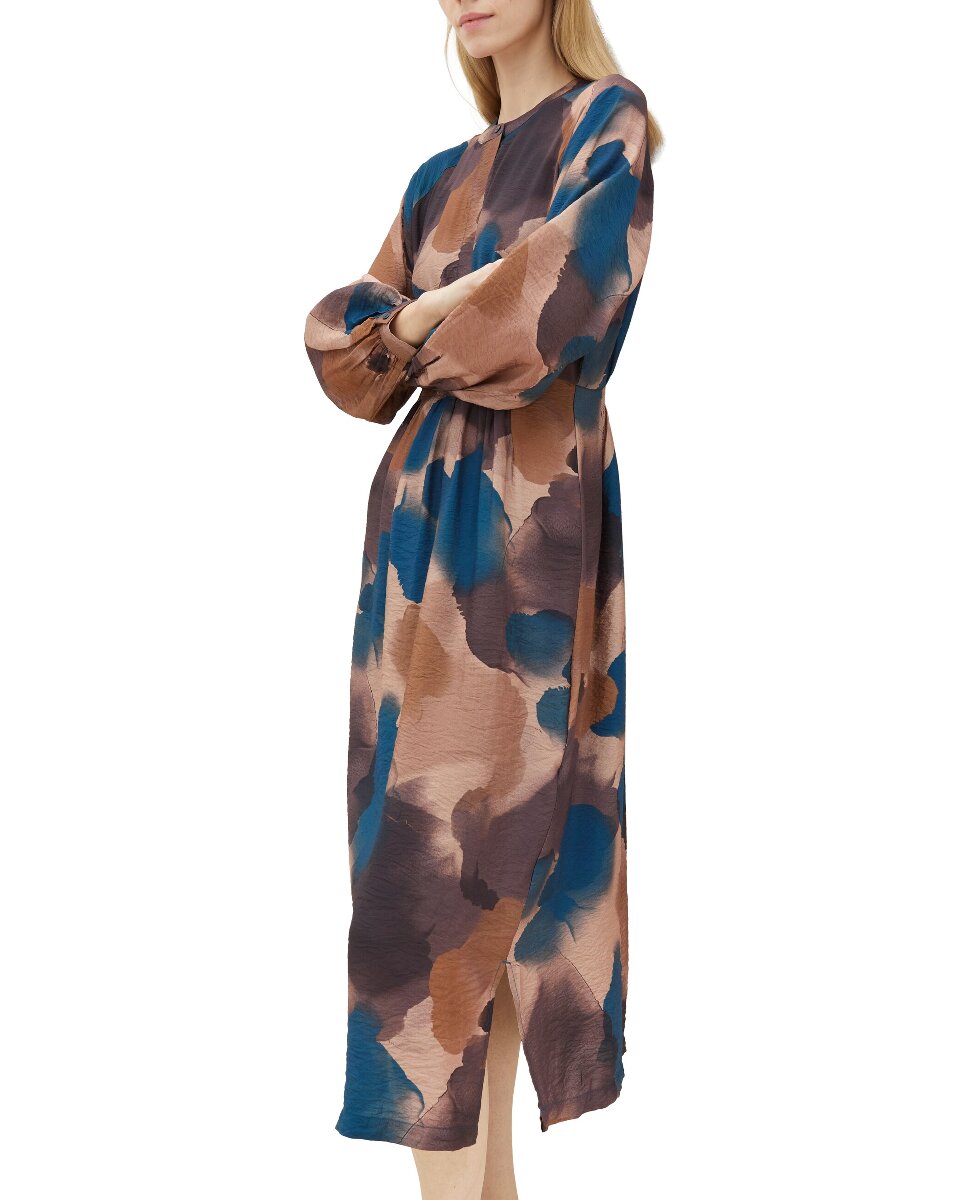 Imagen 0 de Vestido largo estampado de manga larga