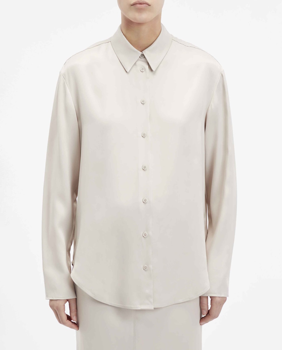 Imagen 0 de Camisa de mujer de manga larga con botones fluida