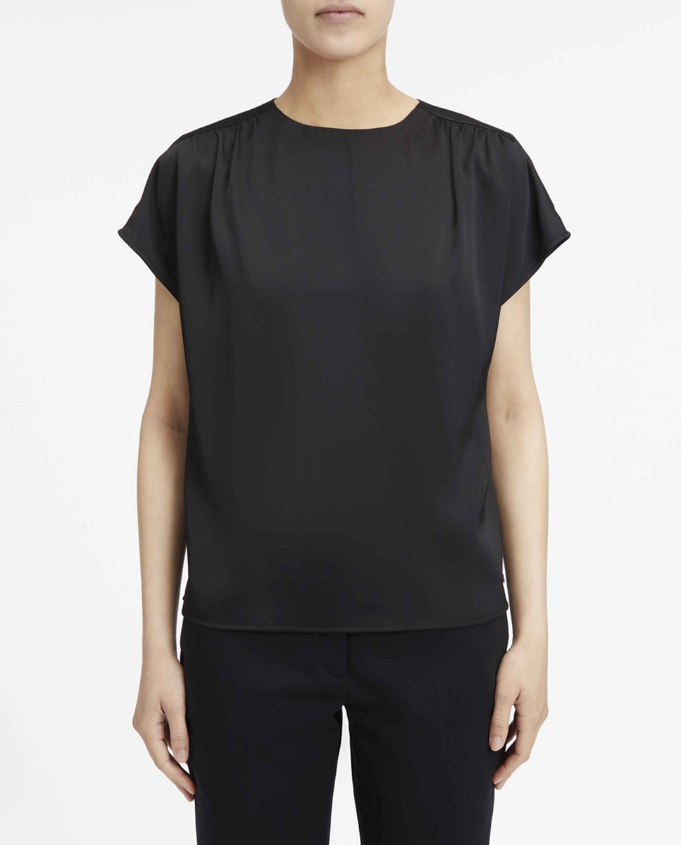 Imagen 0 de Blusa satinada de manga corta
