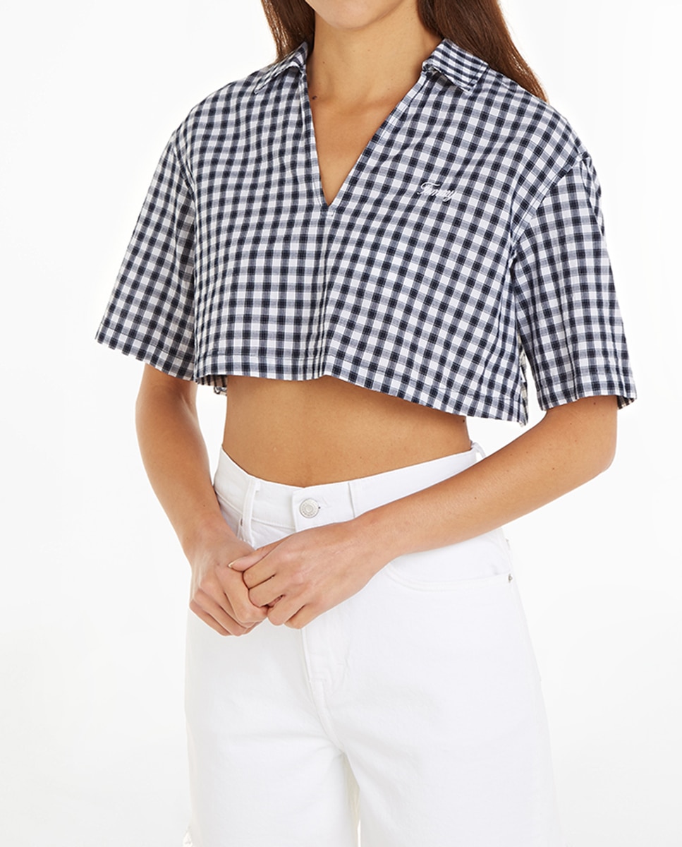 Imagen 0 de Blusa de mujer de manga corta y fit cropped