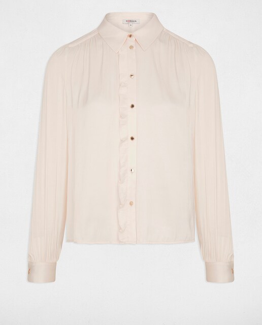 Camisa detalle con volantes de mujer.