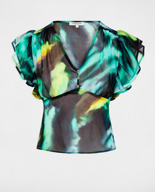 Top manga corta estampado de mujer.