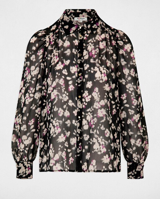 Blusa manga larga estampado floral de mujer.