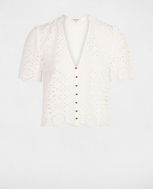 Camisa bordado inglés de mujer.