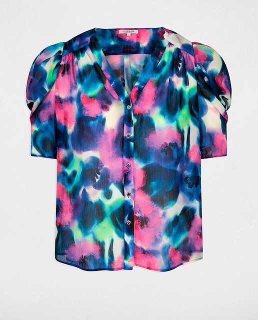 Blusa manga corta estampada de mujer.