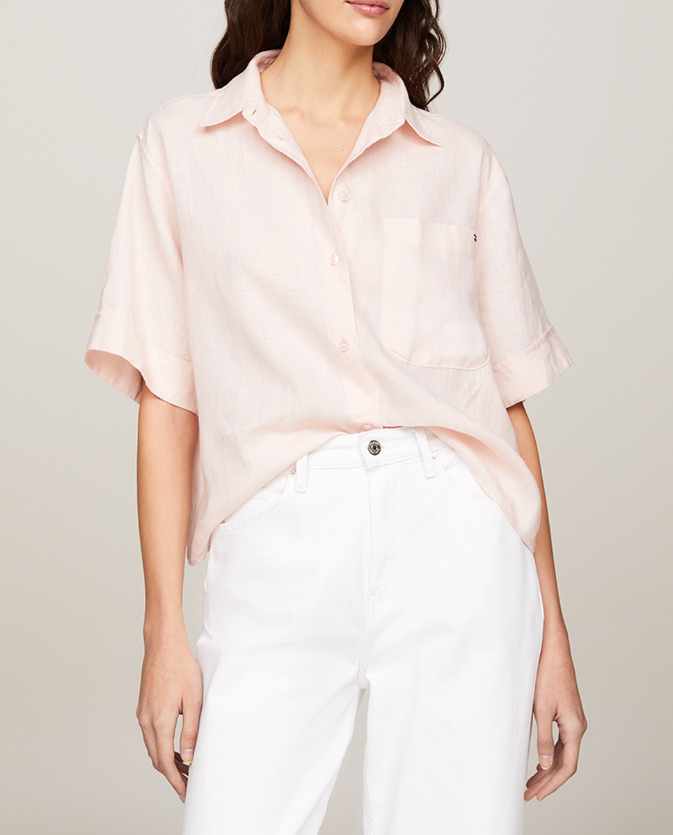 Imagen 0 de Camisa de mujer lino manga corta