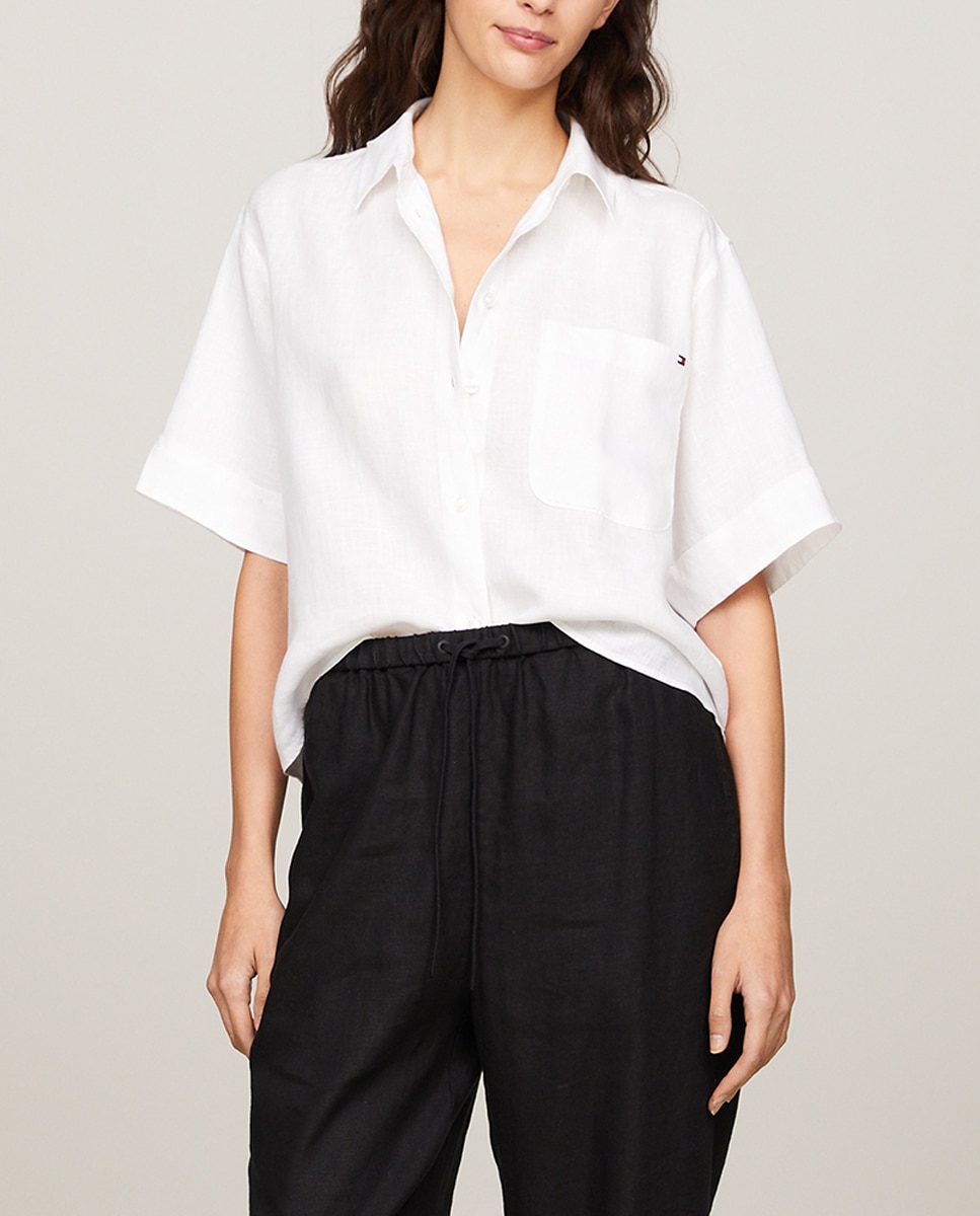 Imagen 0 de Camisa de mujer lino manga corta