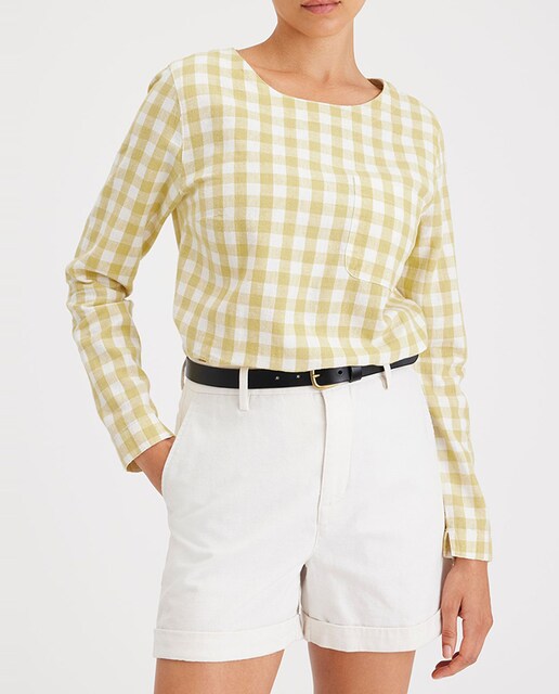 Imagen 0 de Camisa de mujer de manga larga y cuello redondo