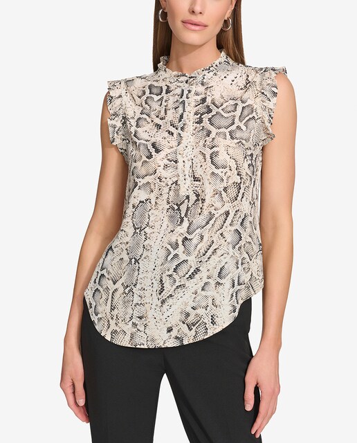Imagen 0 de Blusa de mujer con cuello redondo y sin mangas