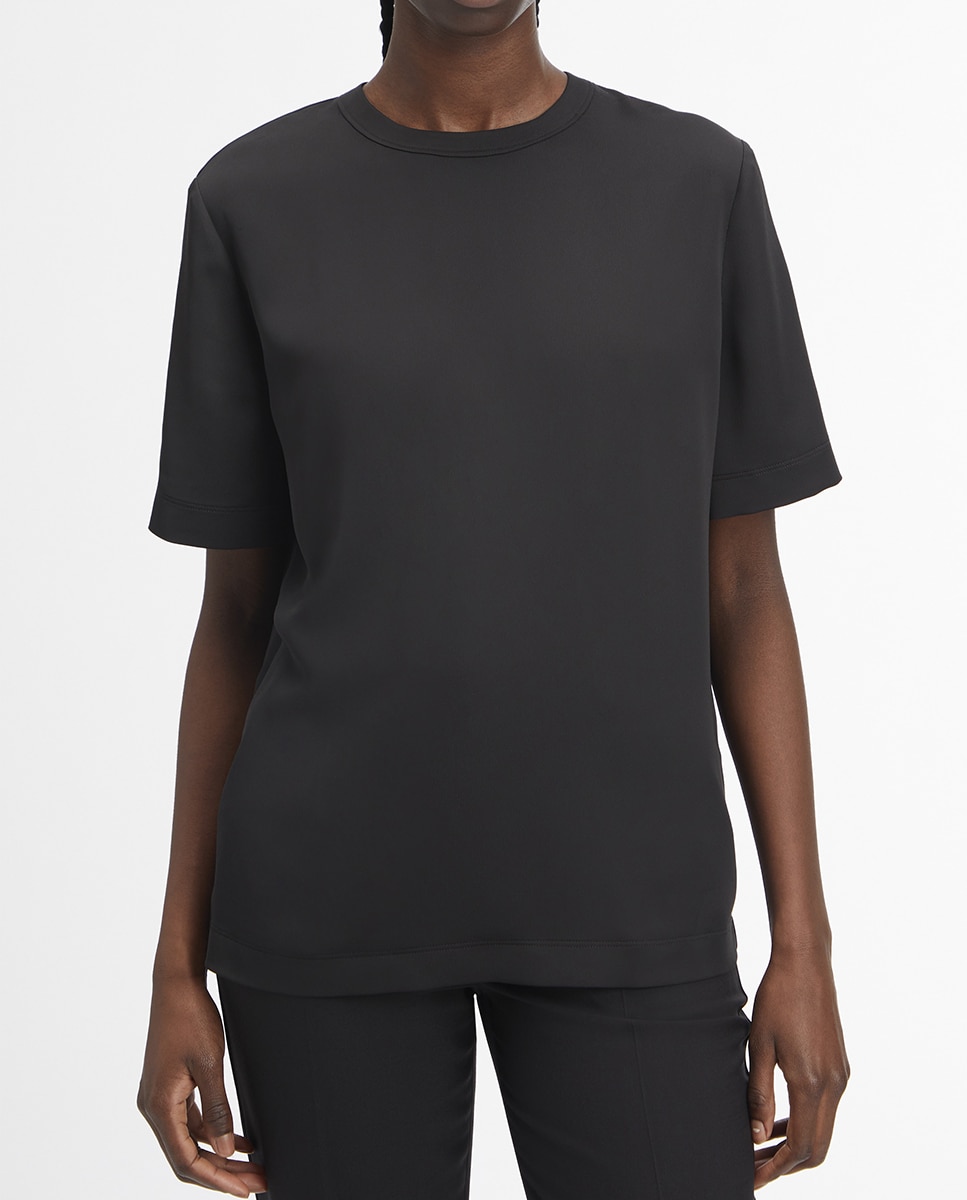 Imagen 0 de Blusa de mujer cuello pico en satén