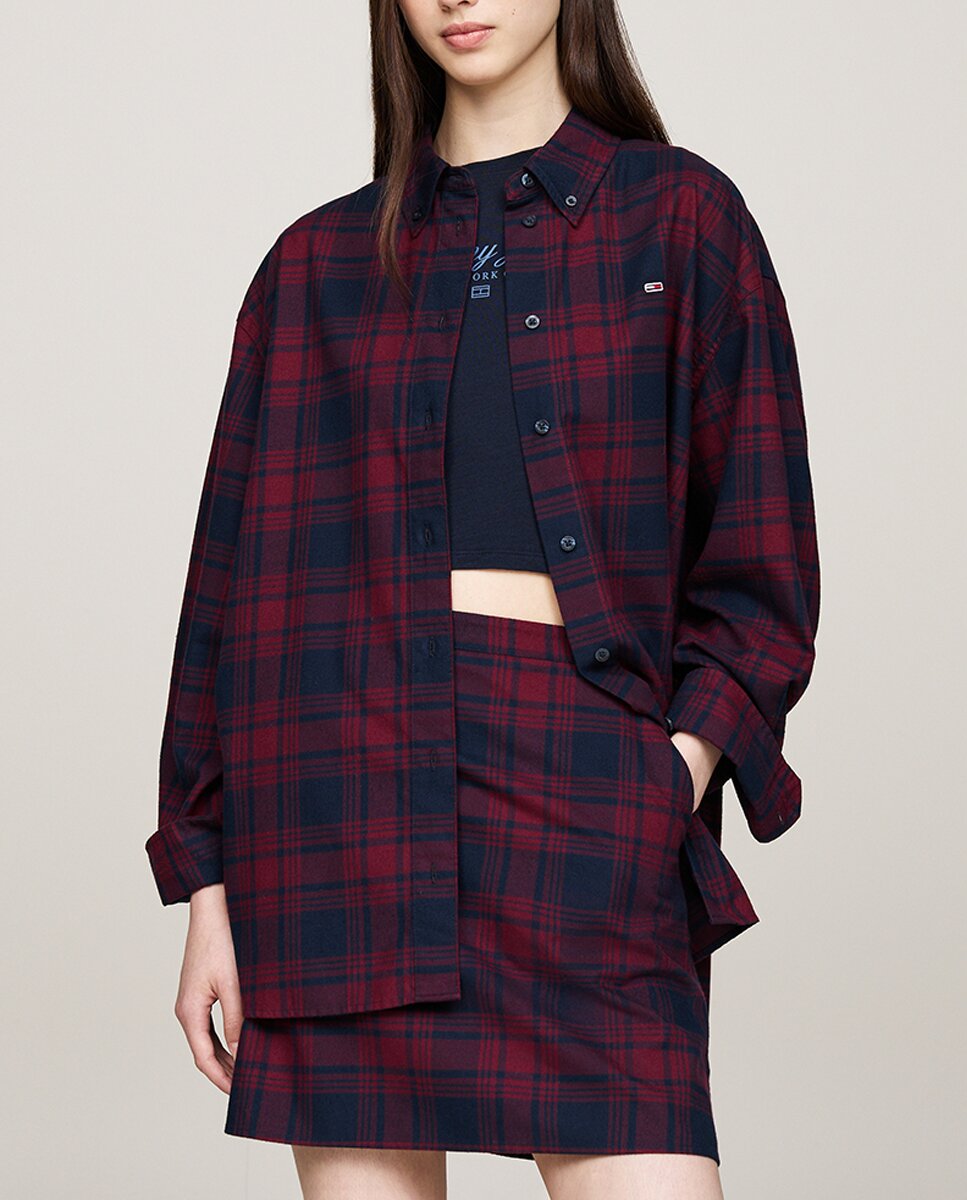 Imagen 0 de Camisa de mujer relaxed fit de cuadros