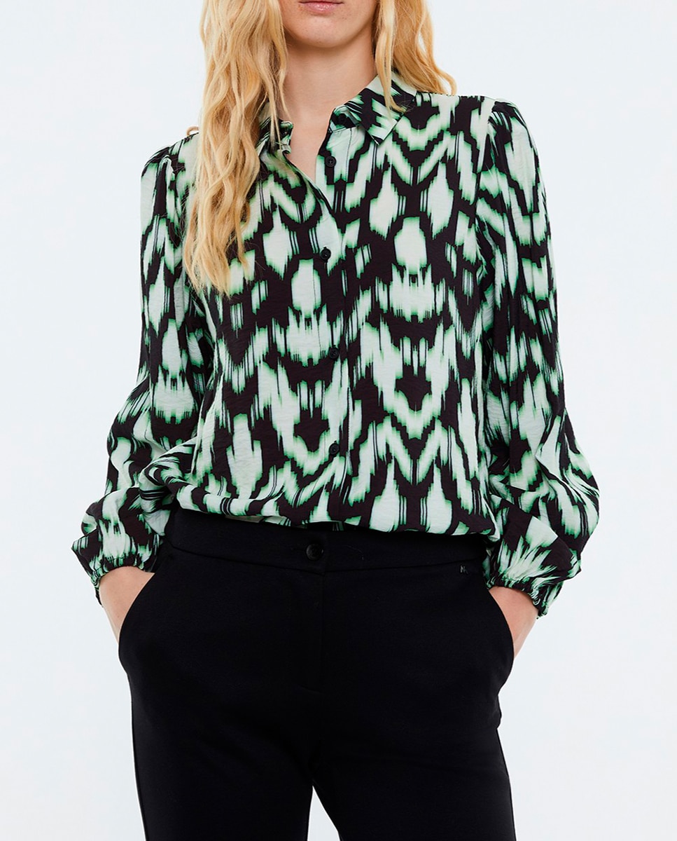 Imagen 0 de Camisa estampada manga frances de mujer