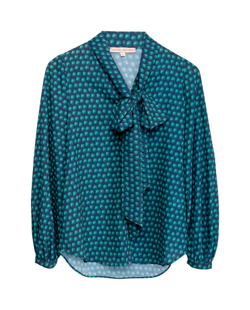 Imagen 0 de Blusa Lazada Cuello Estampado Geométrico