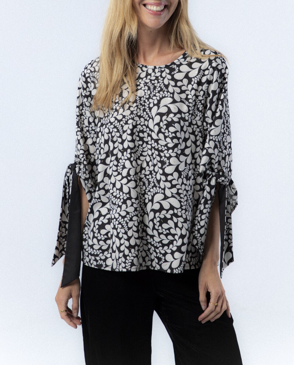Imagen 0 de Blusa Paula Blanco y Negro