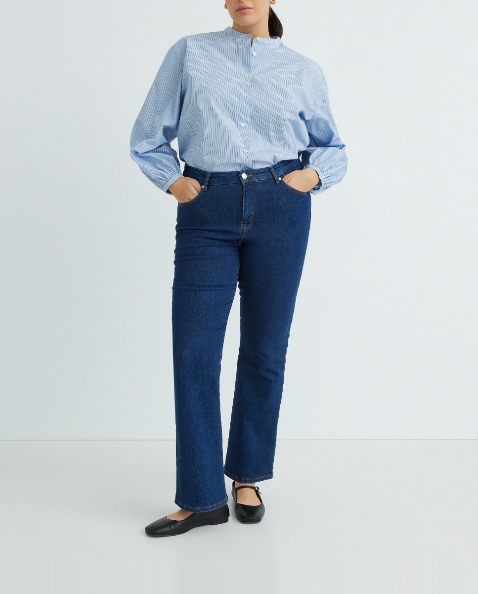 Imagen 0 de Blusa de mujer estampada con cuello mao