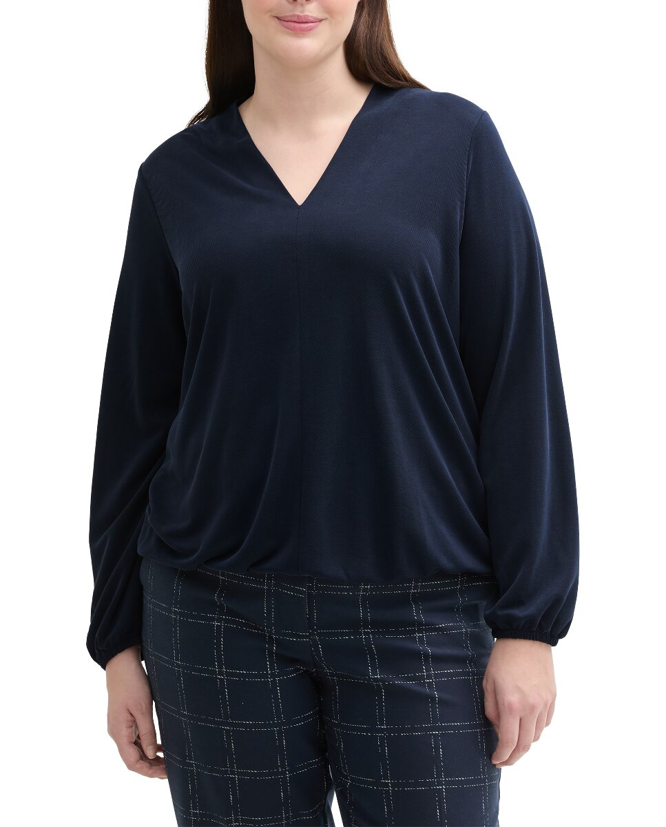 Imagen 0 de Blusa de mujer con estampado liso, manga larga