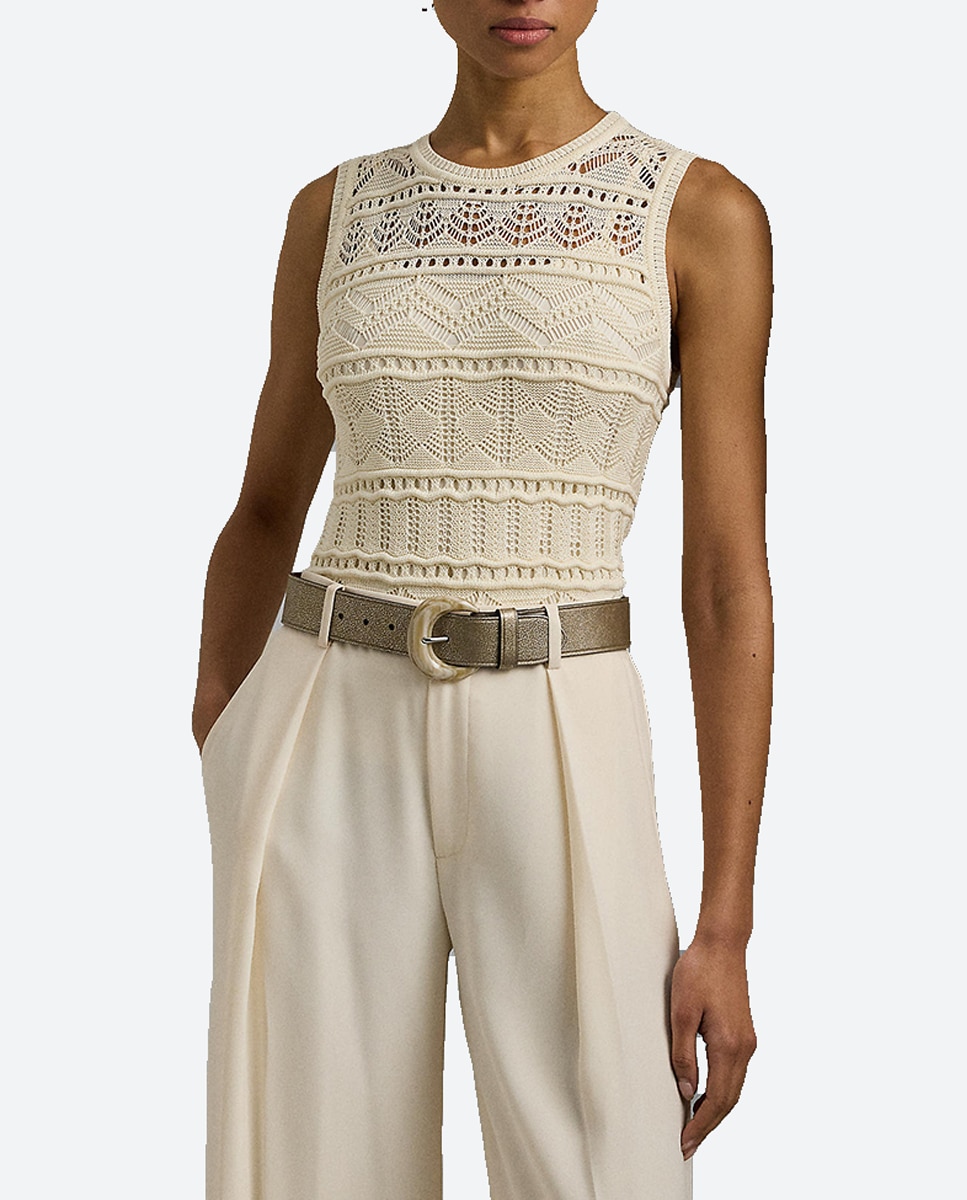Imagen 0 de Jersey de mujer de punto pointelle sin mangas