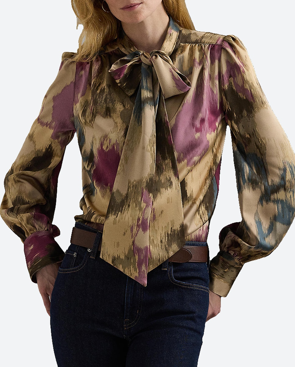 Imagen 0 de Camisa de mujer de manga larga con estampado abstracto