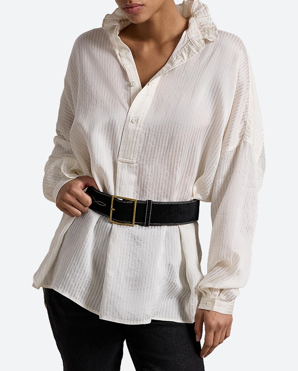 Imagen 0 de Blusa de mujer de manga larga con botones en el escote